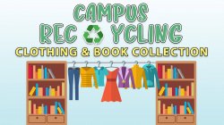 Donation box clip art and "campus recycling" title